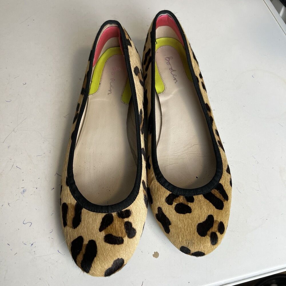 Boden Shoes Flat Leopard Print Calf-Hair Ballet Casual Size 41 - Picture 2 of 10